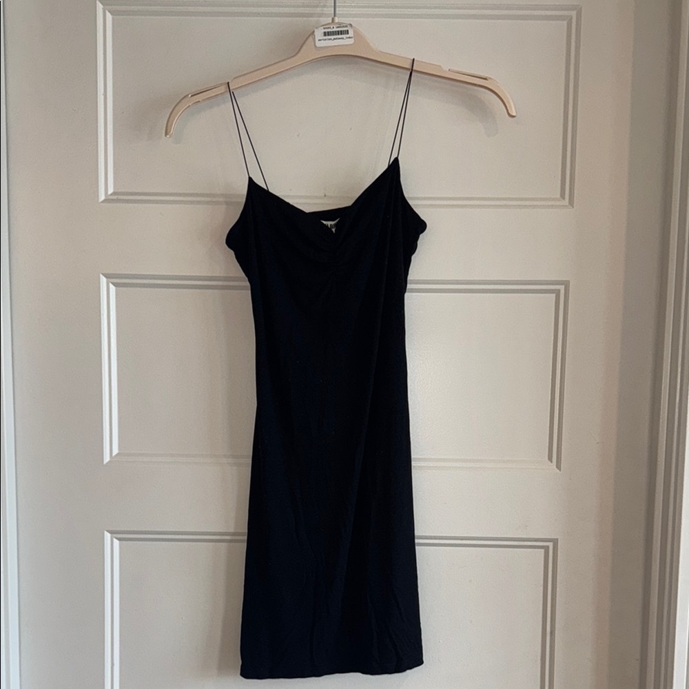 Joah Brown Black Spaghetti Strap Mini Slip Dress